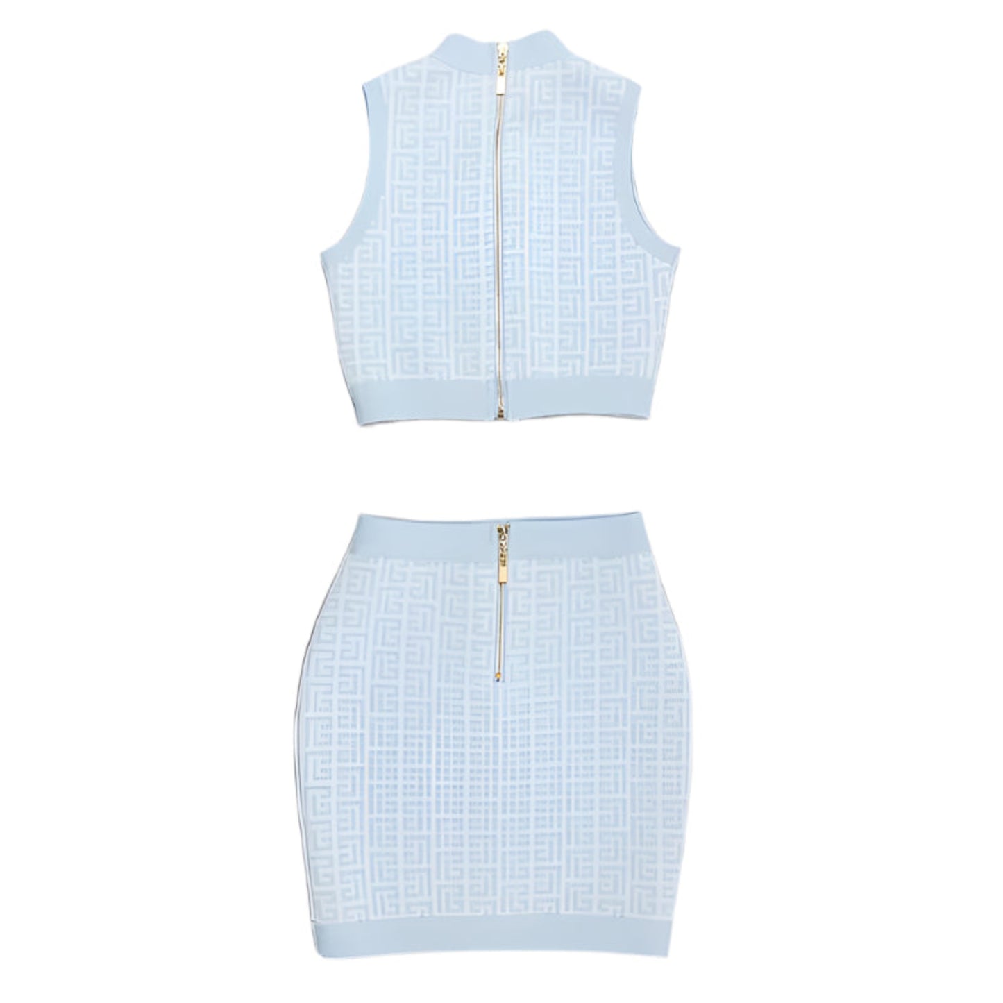 High Stretch High Waist Wool Two-Piece Sweater Skirt Suit
