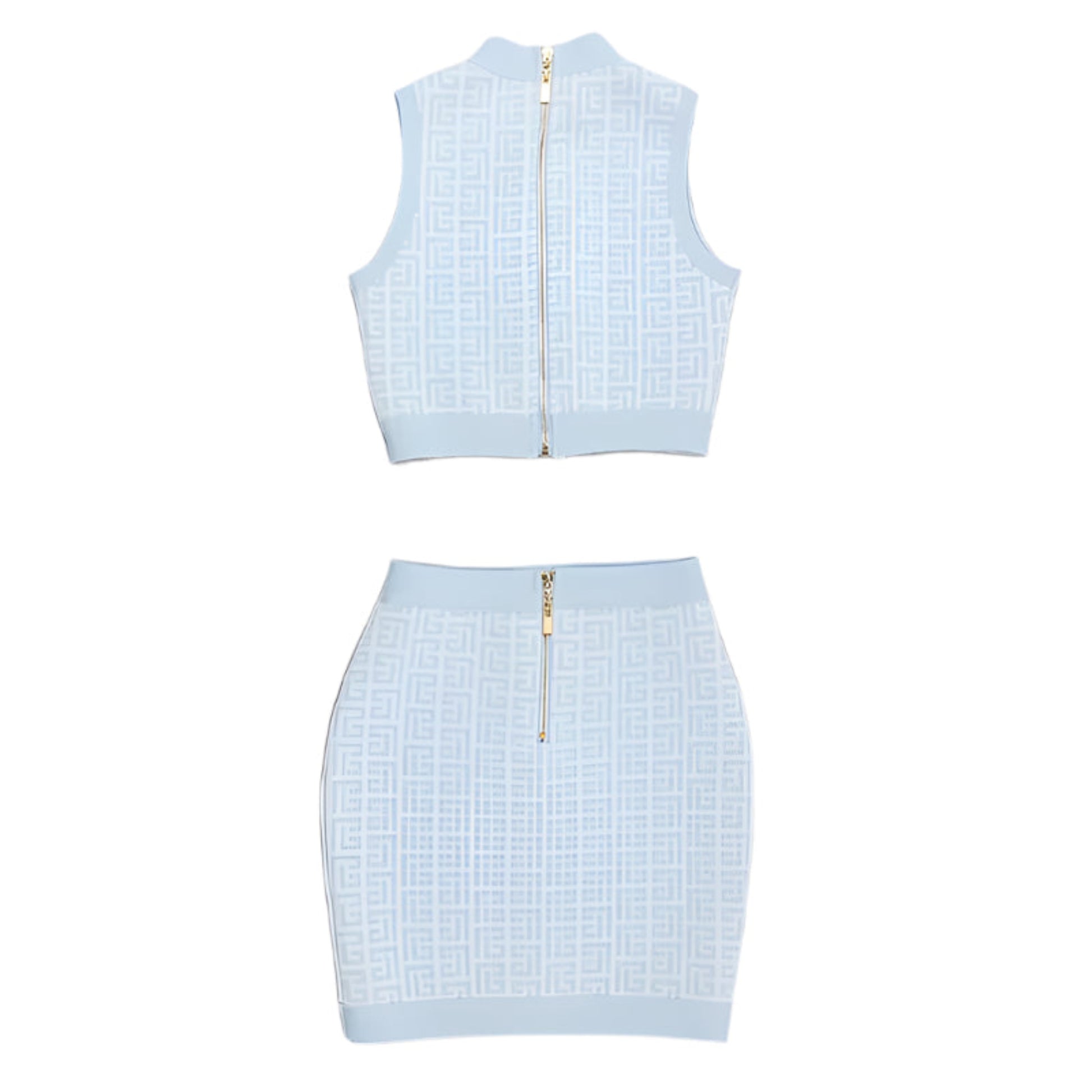 High Stretch High Waist Wool Two-Piece Sweater Skirt Suit
