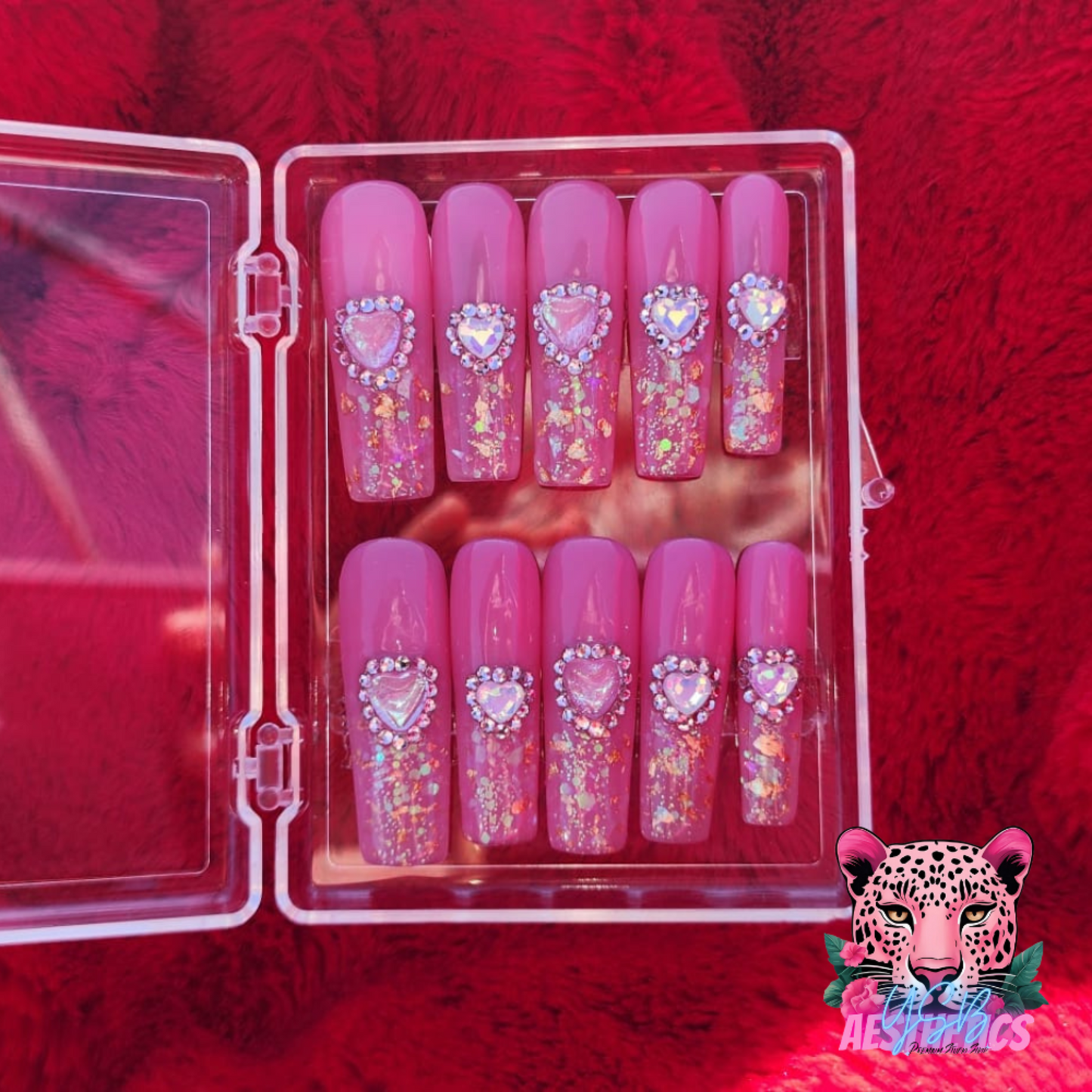 "Luxury handmade press-on nails by YSB Aesthetics" BLUSHING BOWS LUXURIOUS PRESS-ON NAILS