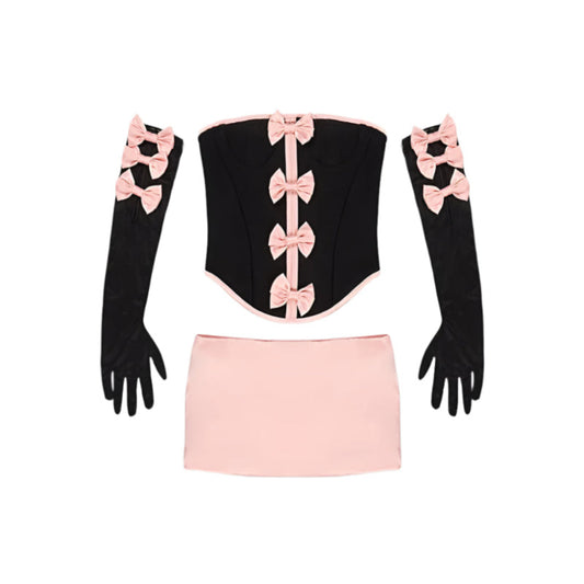 High Fashion Clothing Bodycon Dress Fall Sexy Club Wear Women Two Piece Set Pink Corset Dress.jpg