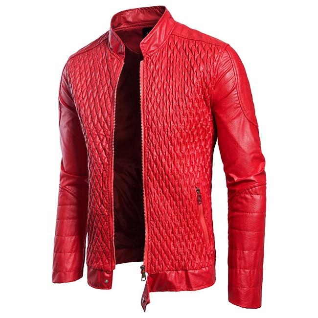 Craftsmanship Of Our Black And Red Zipper Collar Men's Leather Jackets