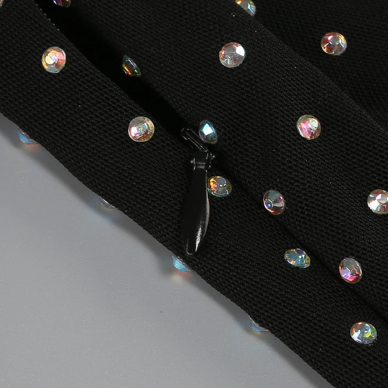 Sexy Rhinestone Dress Fashion Long Dresses Women Club Party Sexy Beading Prom Bodycon Dress
