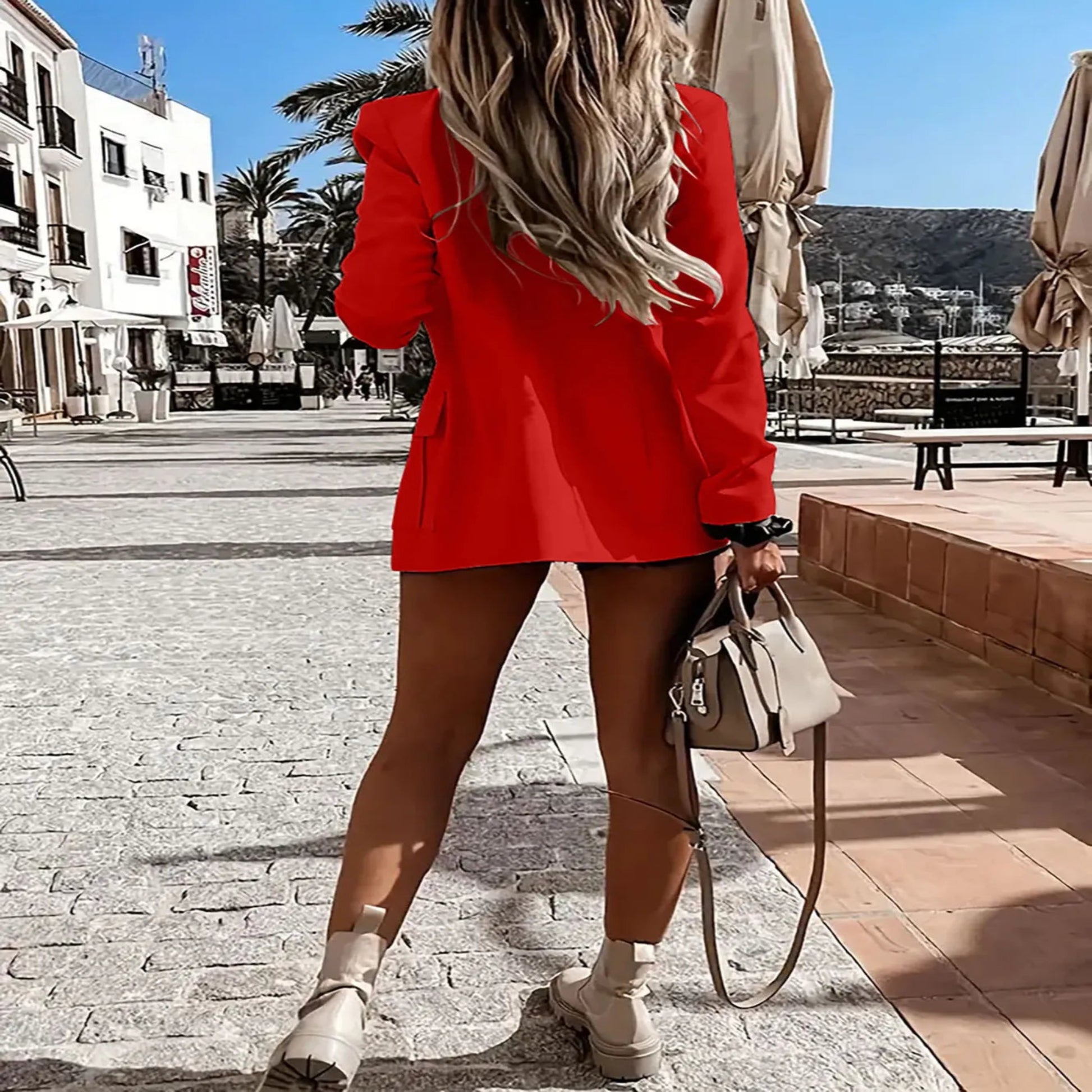 LAPEL COLLAR LONG SLEEVE BLAZER Outwear miami classy chic blazer jacket miami fashion luxury clothing