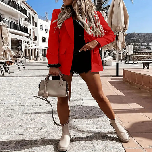 LAPEL COLLAR LONG SLEEVE BLAZER Outwear miami classy chic blazer jacket miami fashion luxury clothing