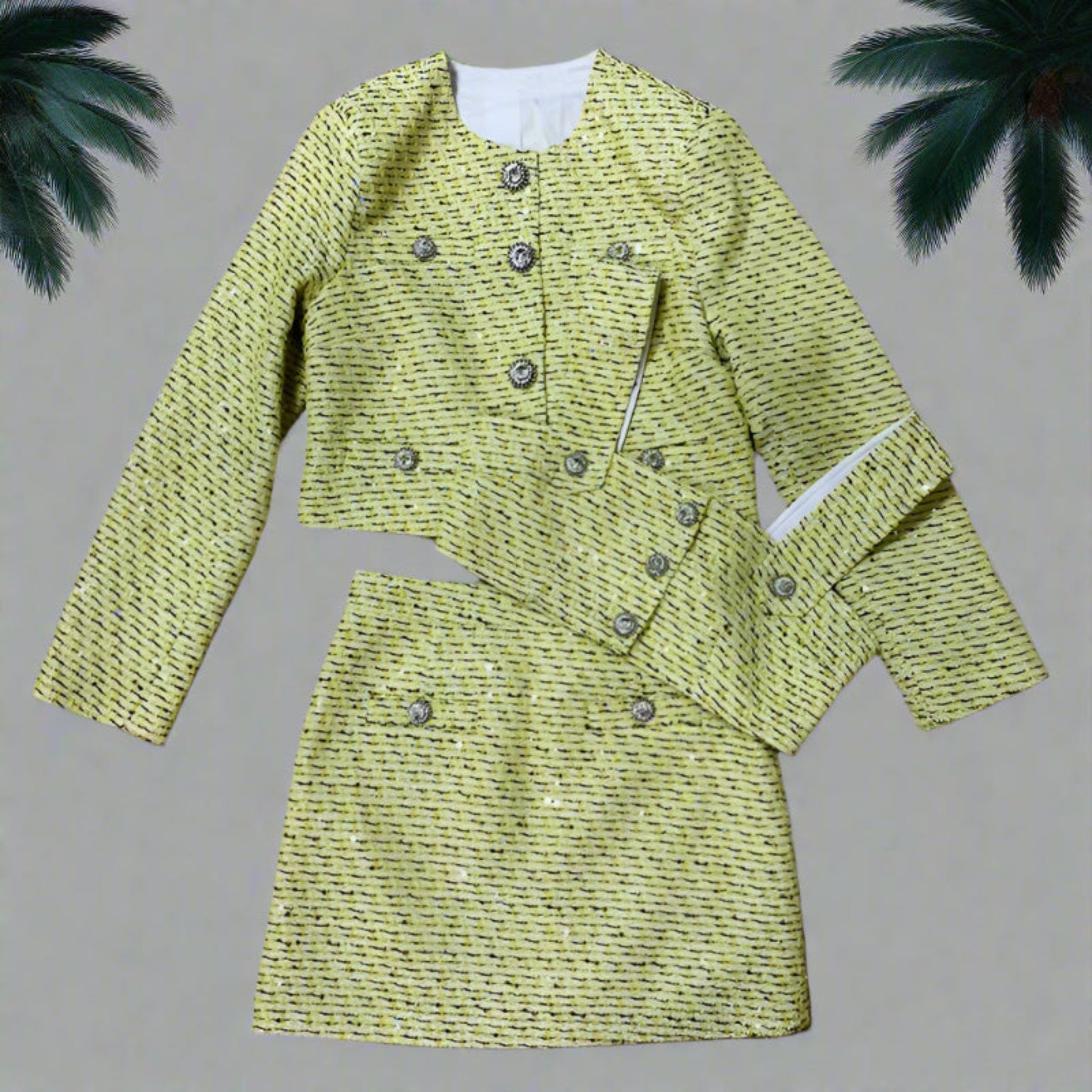 MINI BLAZER TOP & SKIRT SET two set blazer and top and skirt Fashion couture by ysb aesthetics.