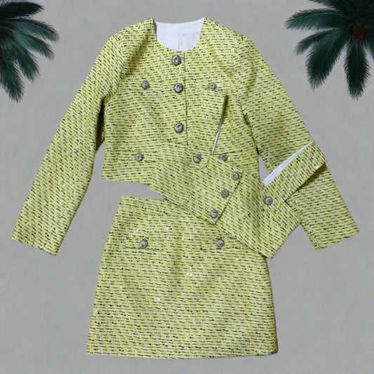 MINI BLAZER TOP & SKIRT SET two set blazer and top and skirt Fashion couture by ysb aesthetics.