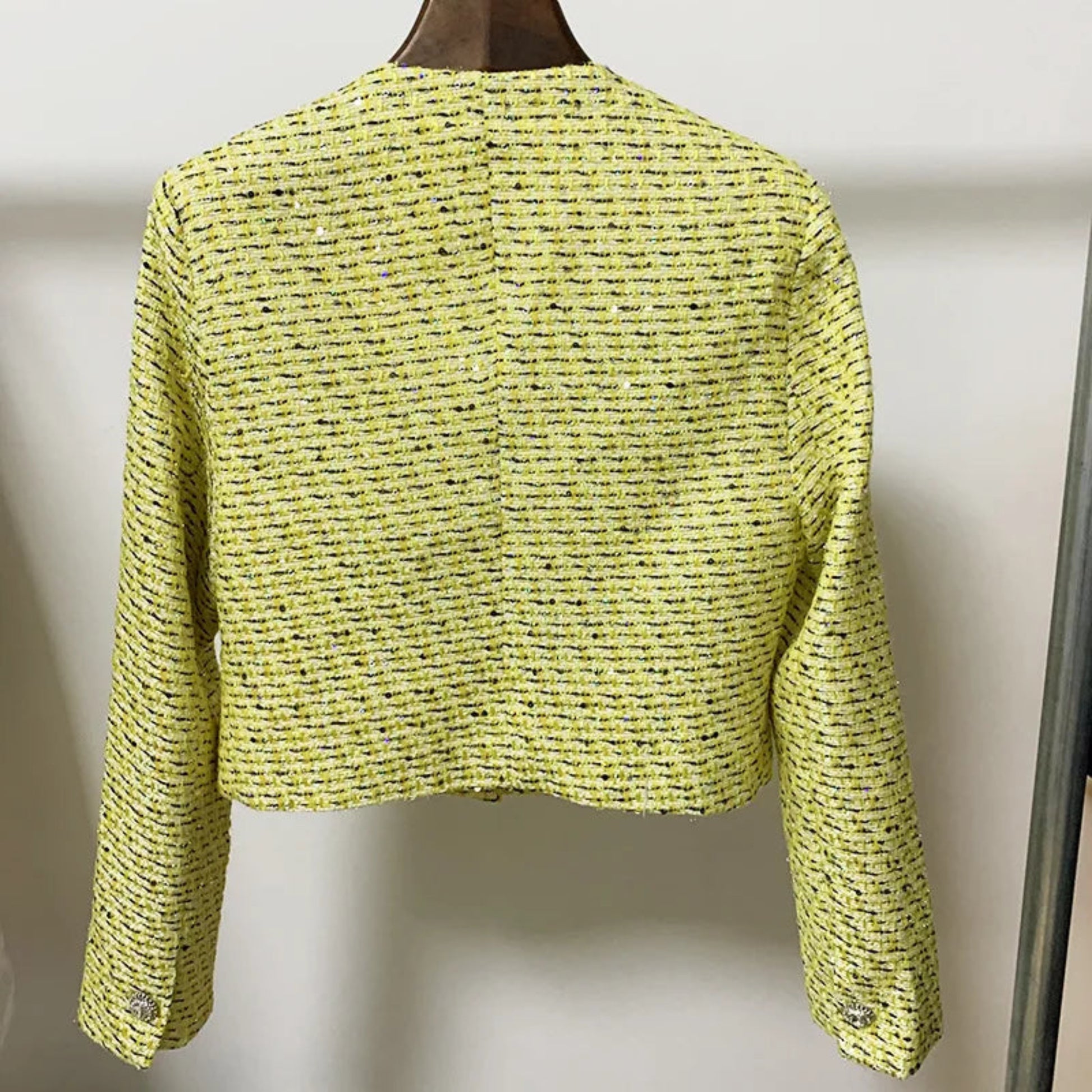 Yellow textured jacket  MINI BLAZER TOP & SKIRT SET two set blazer and top and skirt Fashion couture by ysb aesthetics.