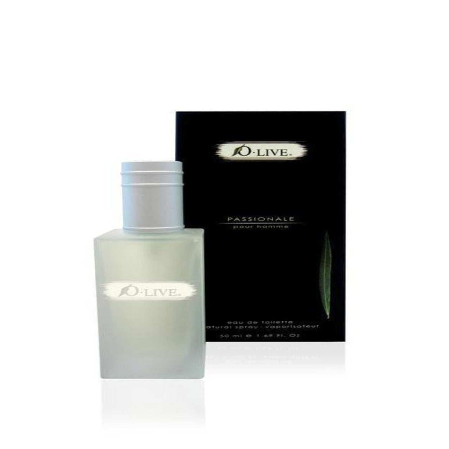 O-Live perfume bottle and packaging on a white background