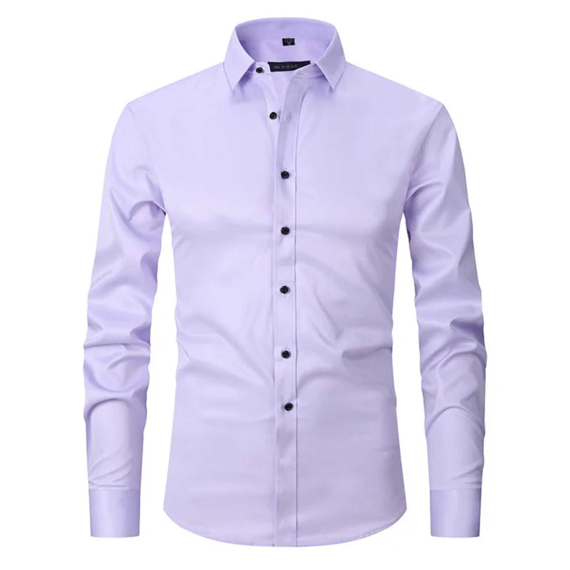 A long sleeve men's shirt in purple color with a collar and button-up front. Elevate your wardrobe with the ReadyBoss Lilac Slim-Fit Dress Shirt. Premium cotton blend, sleek design, and versatile elegance—perfect for work, nights out, and luxury living. Shop YSB Aesthetics now.
