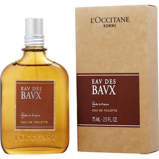 L'OCCITANE Eau des Baux perfume bottle and packaging on a white background