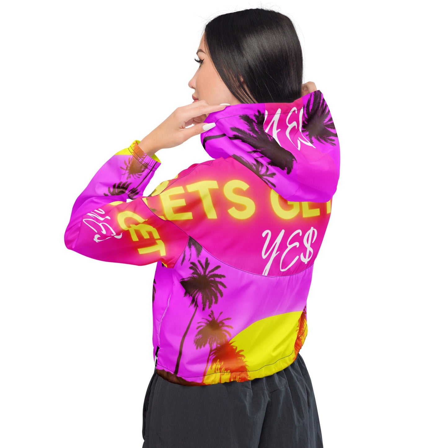 Artist YE$ track Lets Get Lit Limited Time Edition Merch Women’s Cropped Windbreaker