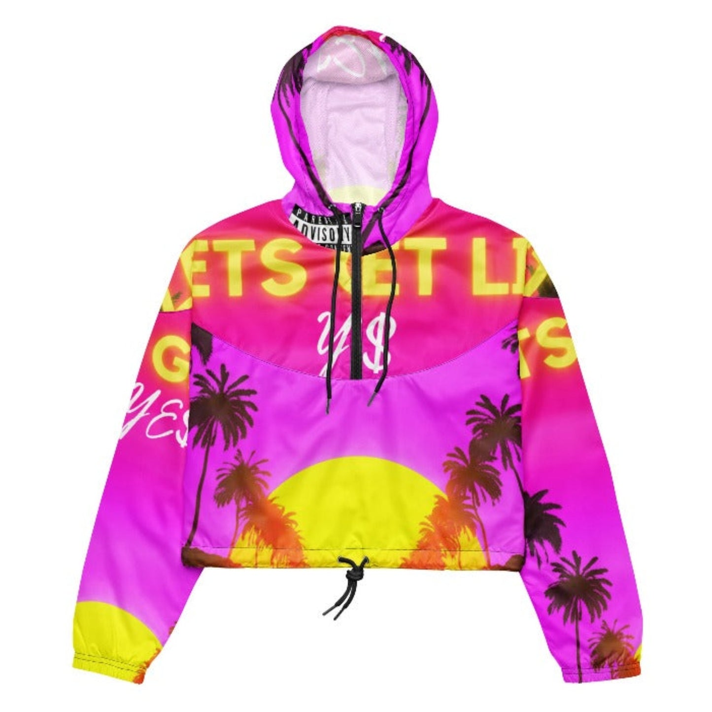 Artist YE$ track Lets Get Lit Limited Time Edition Merch Women’s Cropped Windbreaker