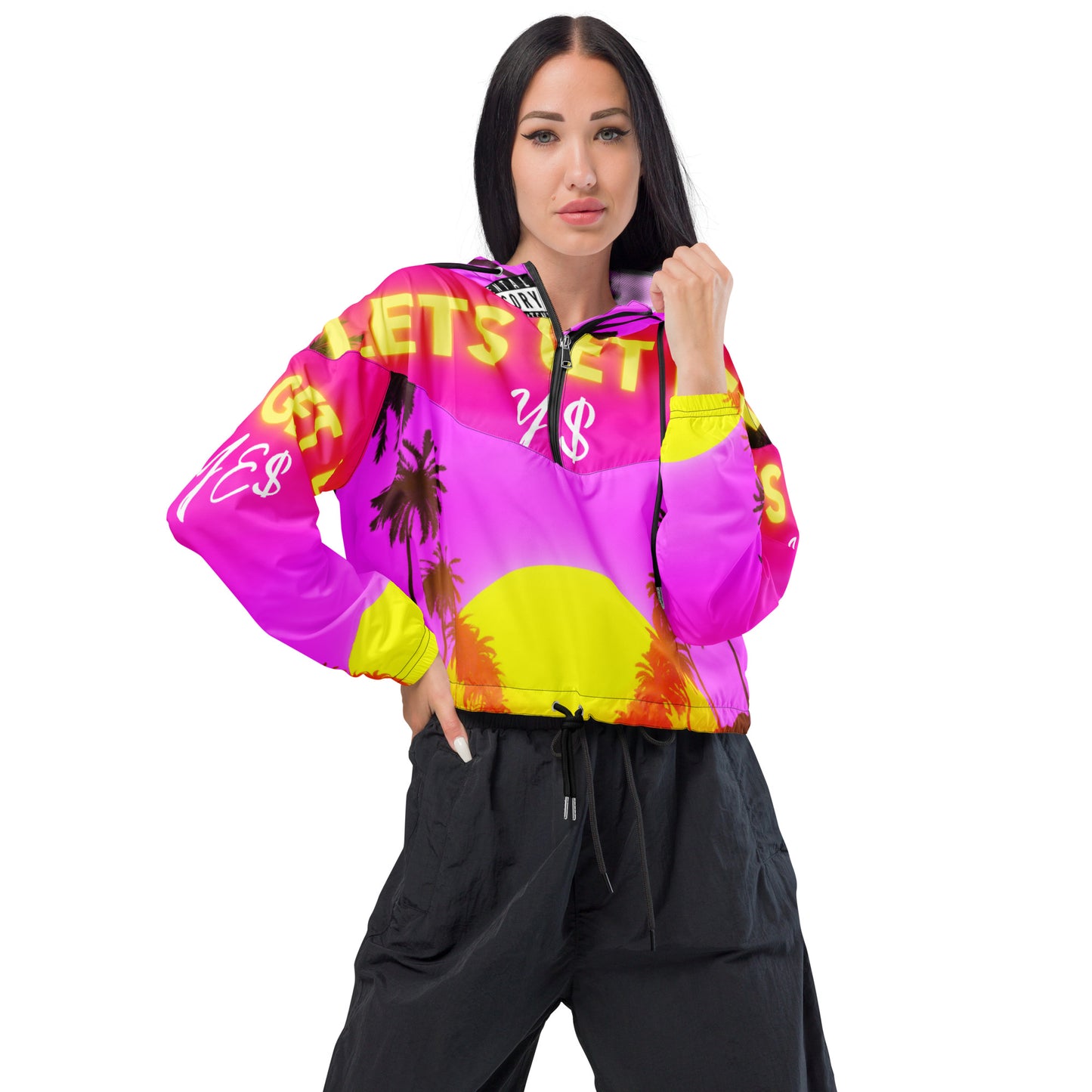 Artist YE$ track Lets Get Lit Limited Time Edition Merch Women’s Cropped Windbreaker